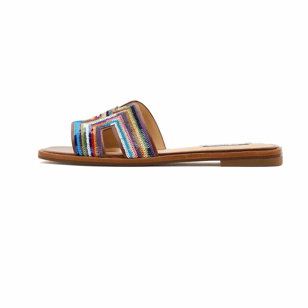 NEW STEVE MADDEN women's hadyn sandal in rainbow brown
